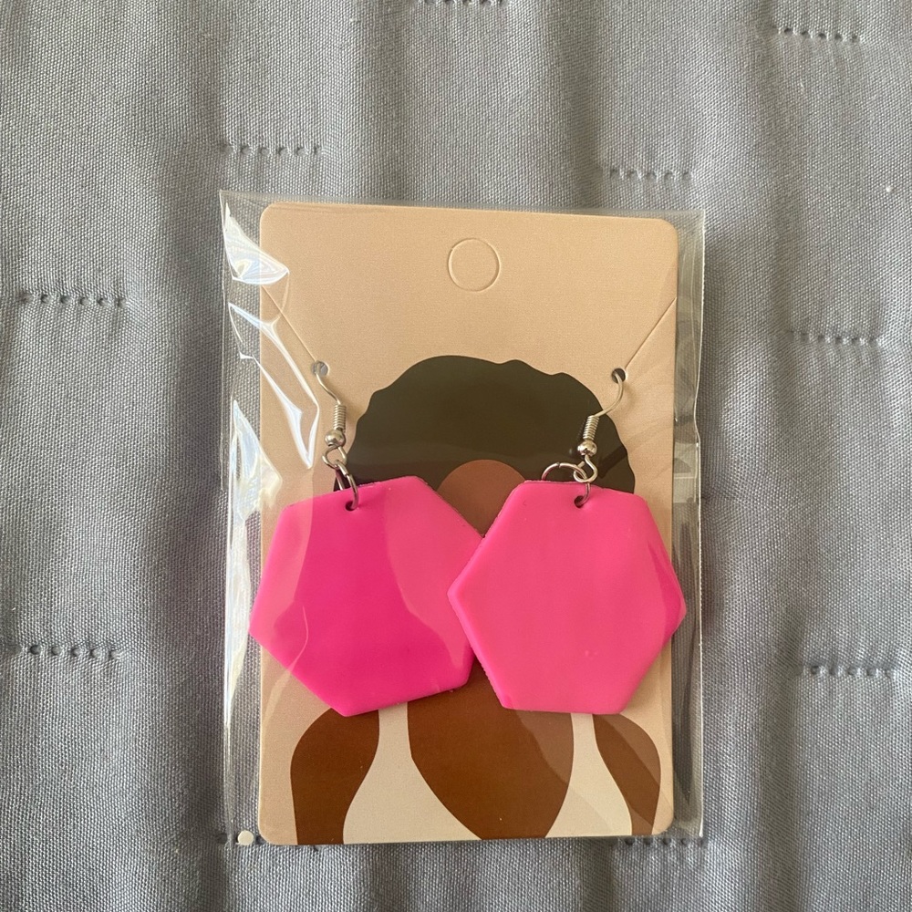 Hot pink earrings